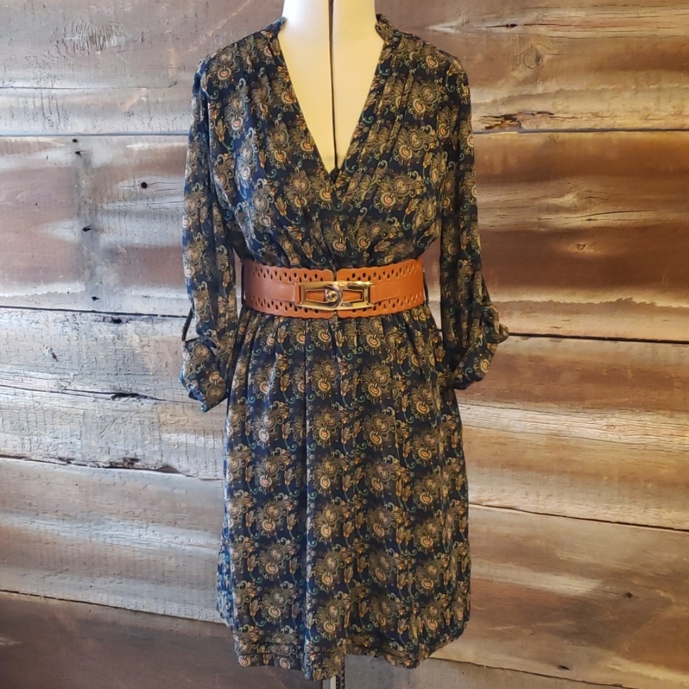 Navy print dress